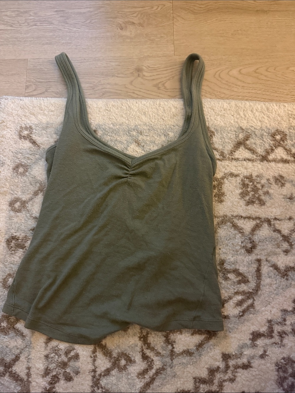 Lululemon Olive Green Ribbed Tank Top